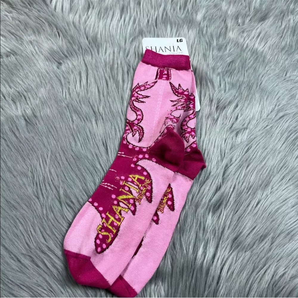 Shania Twain Still The One Pink Metallic Socks Made USA
